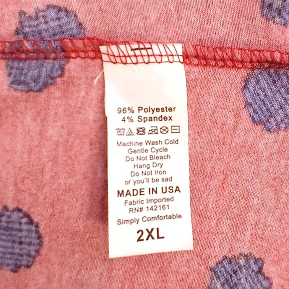 LuLaRoe Orange Circles Polka Dot High-Low Long Sleeve Top Blouse Tee EUC - Picture 5 of 5